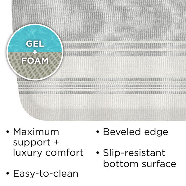 Gelpro Elite Gel + Foam French Bistro StripeAntiFatigue Kitchen Mat & Reviews Wayfair